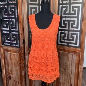 Orange crochet front top